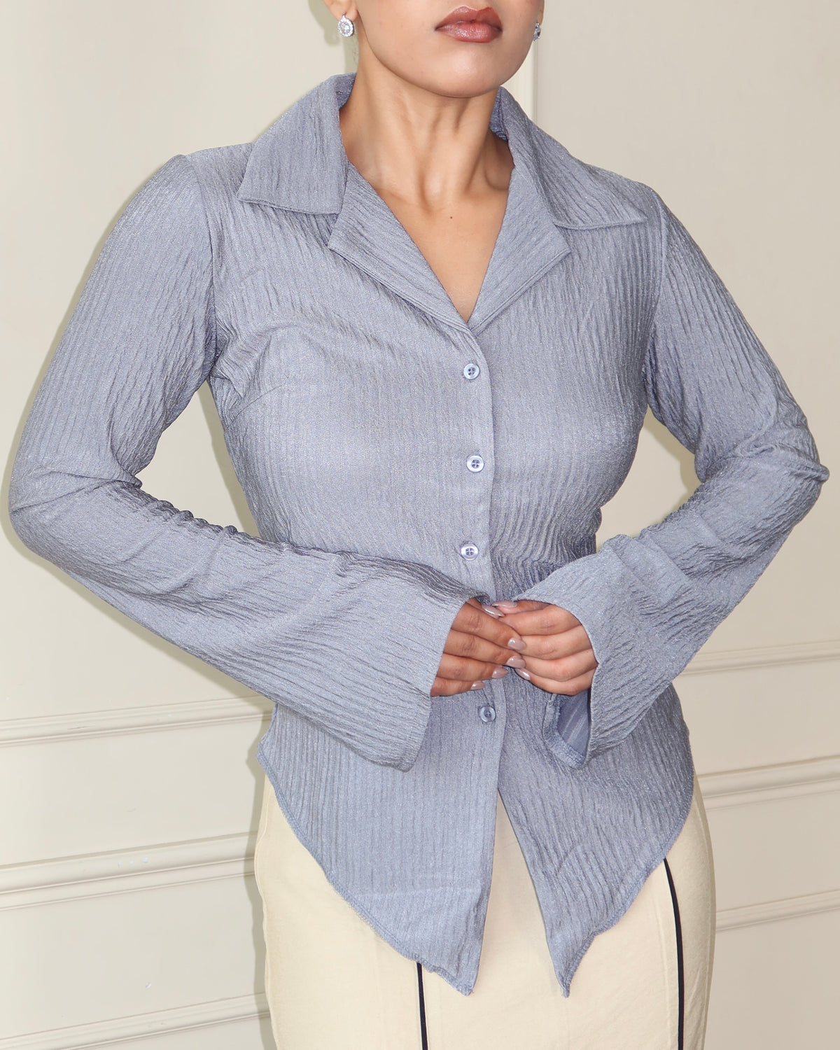 RǏWYÑ | Sleek Retro Texture Shirt