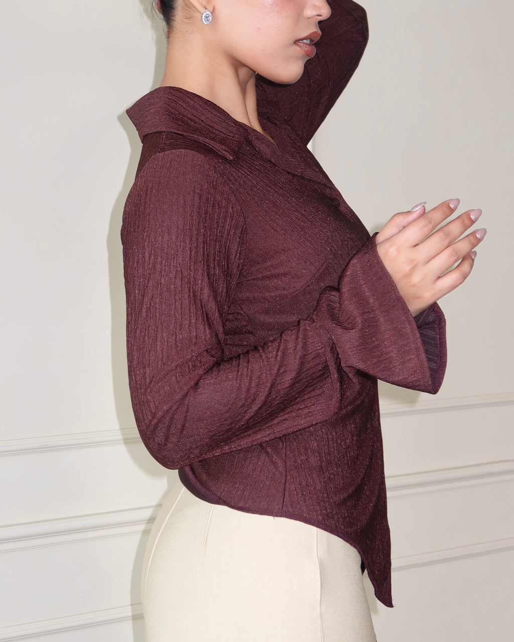 RǏWYÑ | Sleek Retro Texture Shirt