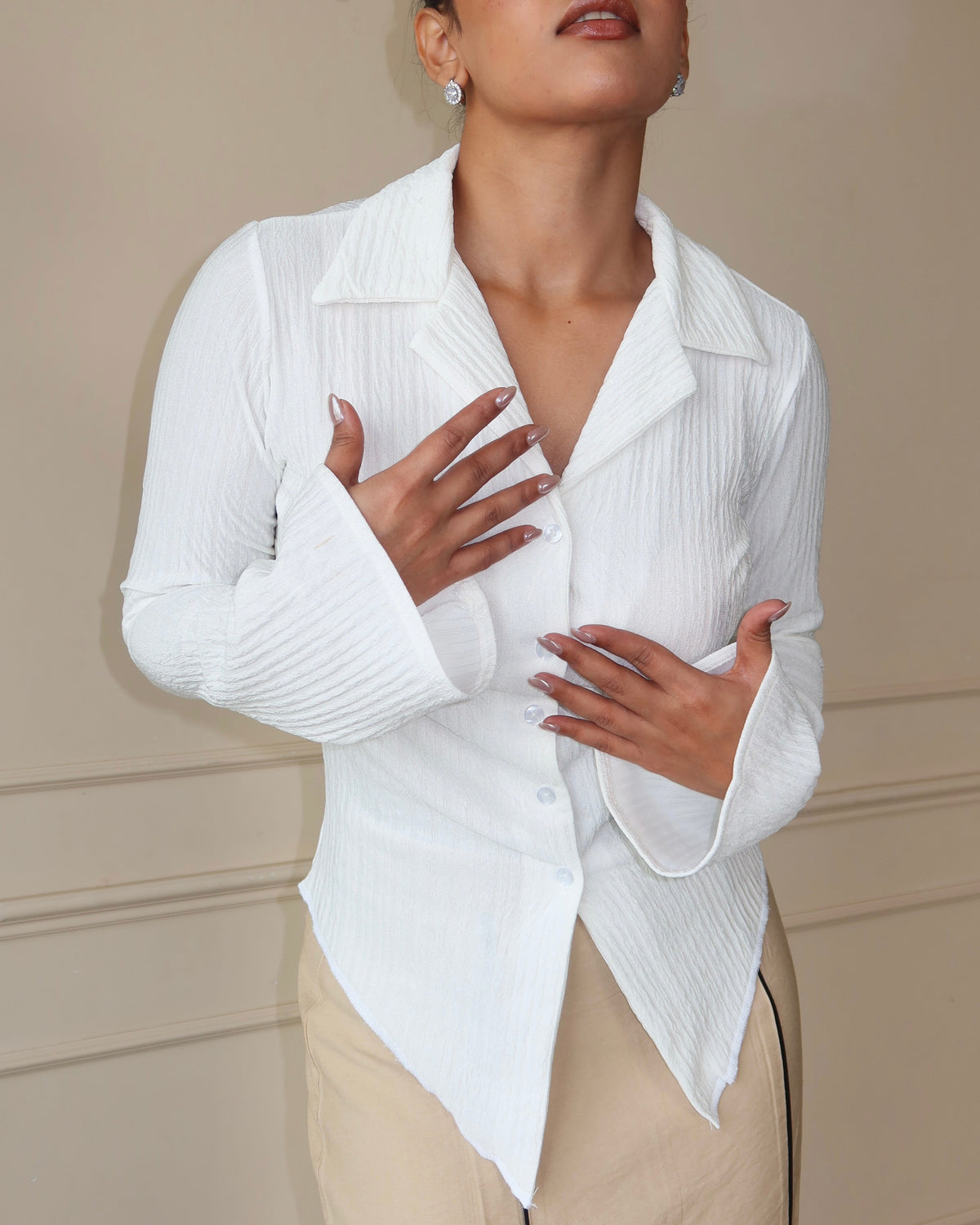 RǏWYÑ | Sleek Retro Texture Shirt