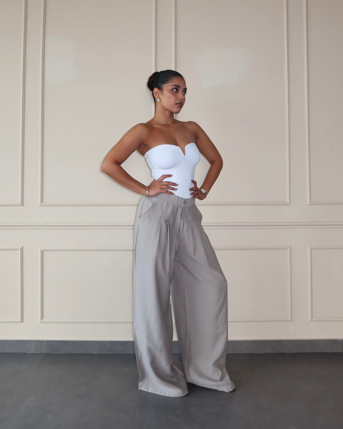 RǏWYÑ | Defined Pleats Wide Leg Pants