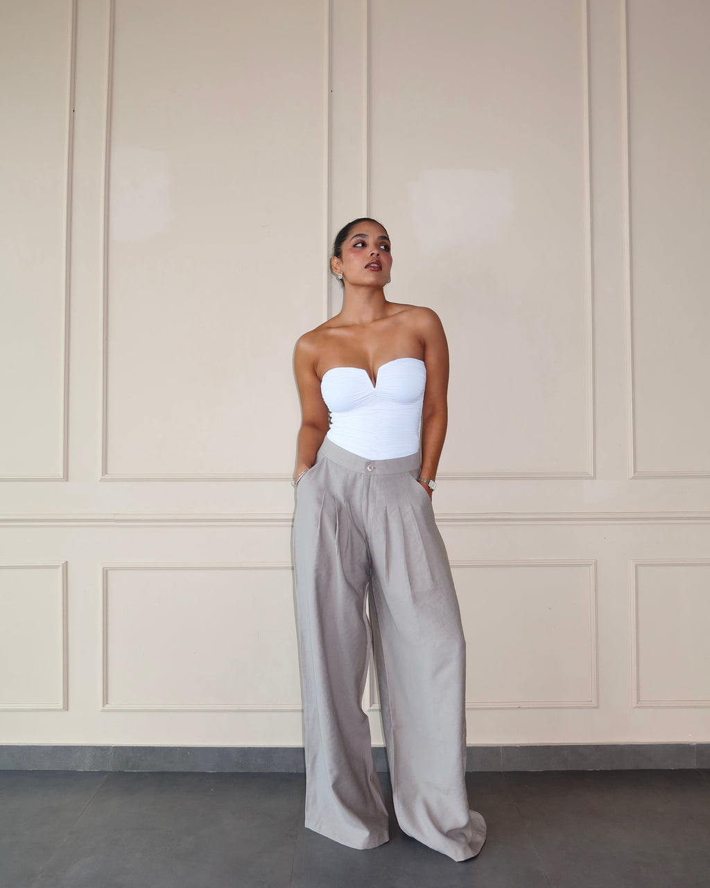 RǏWYÑ | Defined Pleats Wide Leg Pants