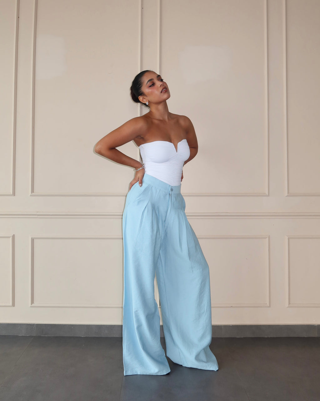RǏWYÑ | Defined Pleats Wide Leg Pants