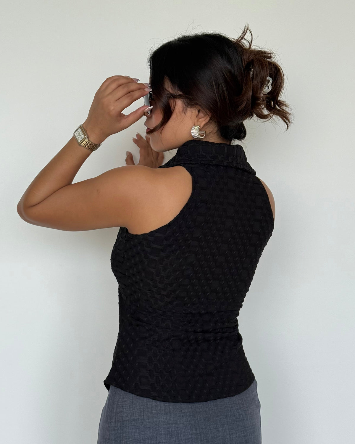 RǏWYÑ | Anabell Halter Textured Shirt