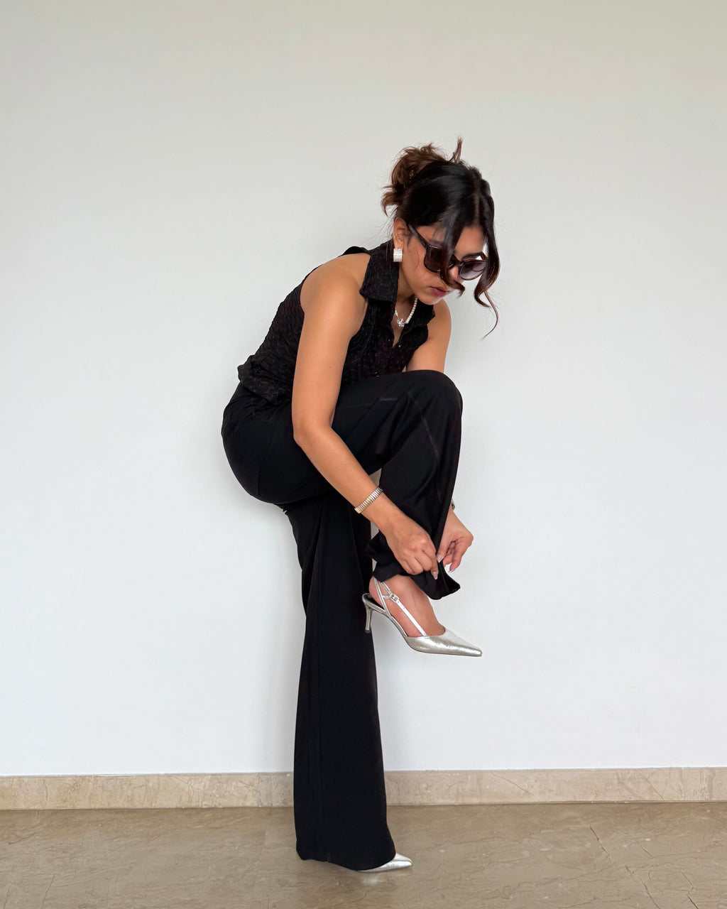 RǏWYÑ | Posh Pattern Wide High-Waist Pants