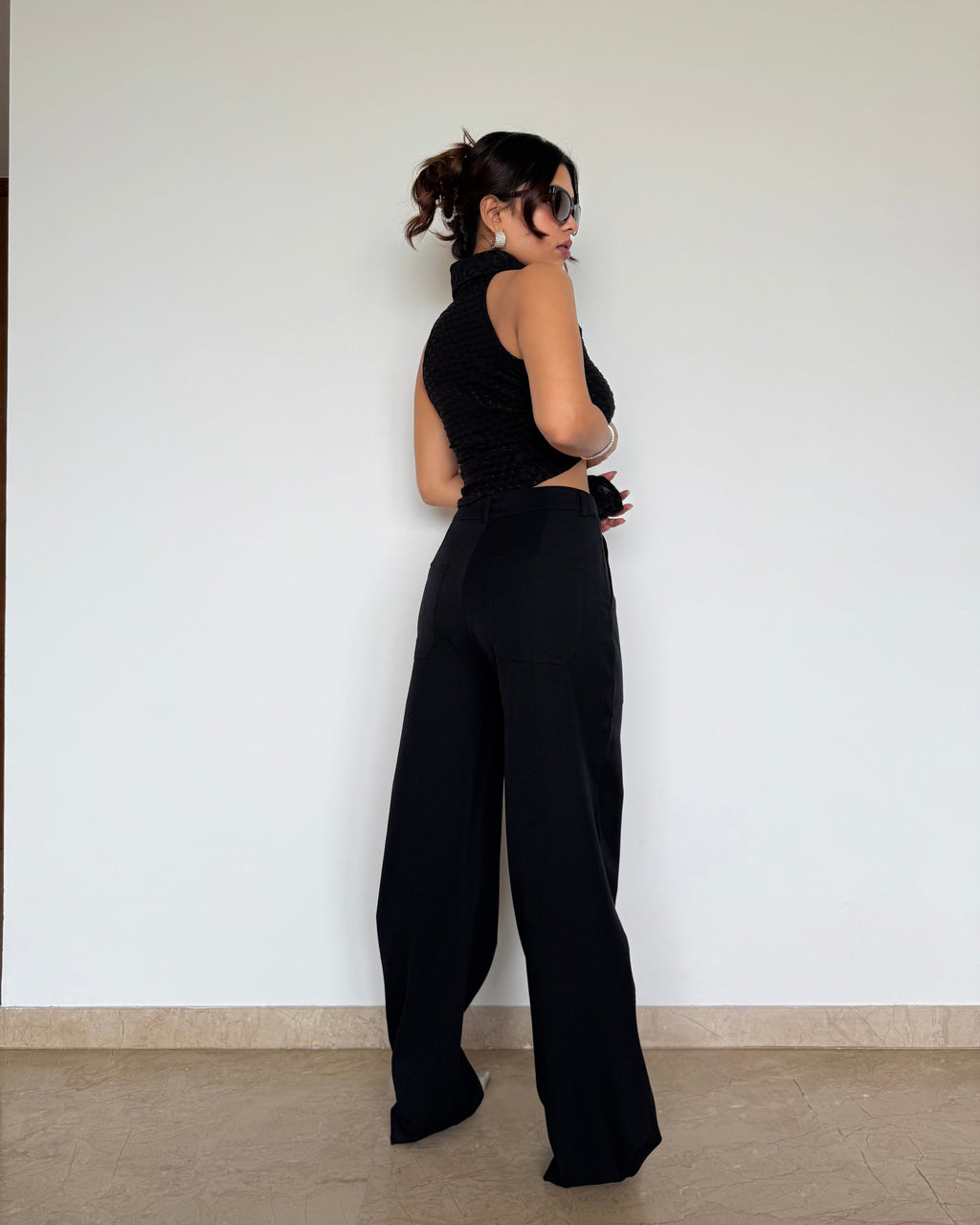 RǏWYÑ | Posh Pattern Wide High-Waist Pants