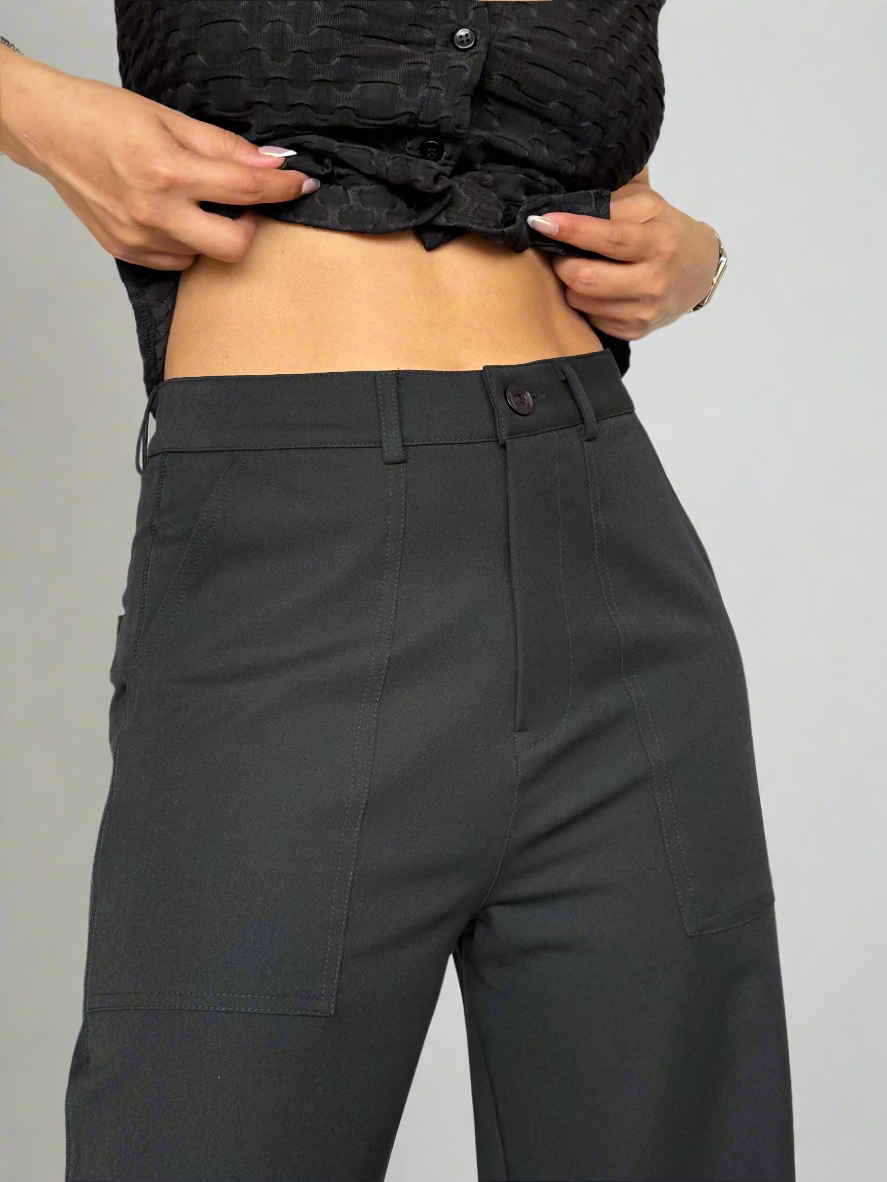 RǏWYÑ | Posh Pattern Wide High-Waist Pants
