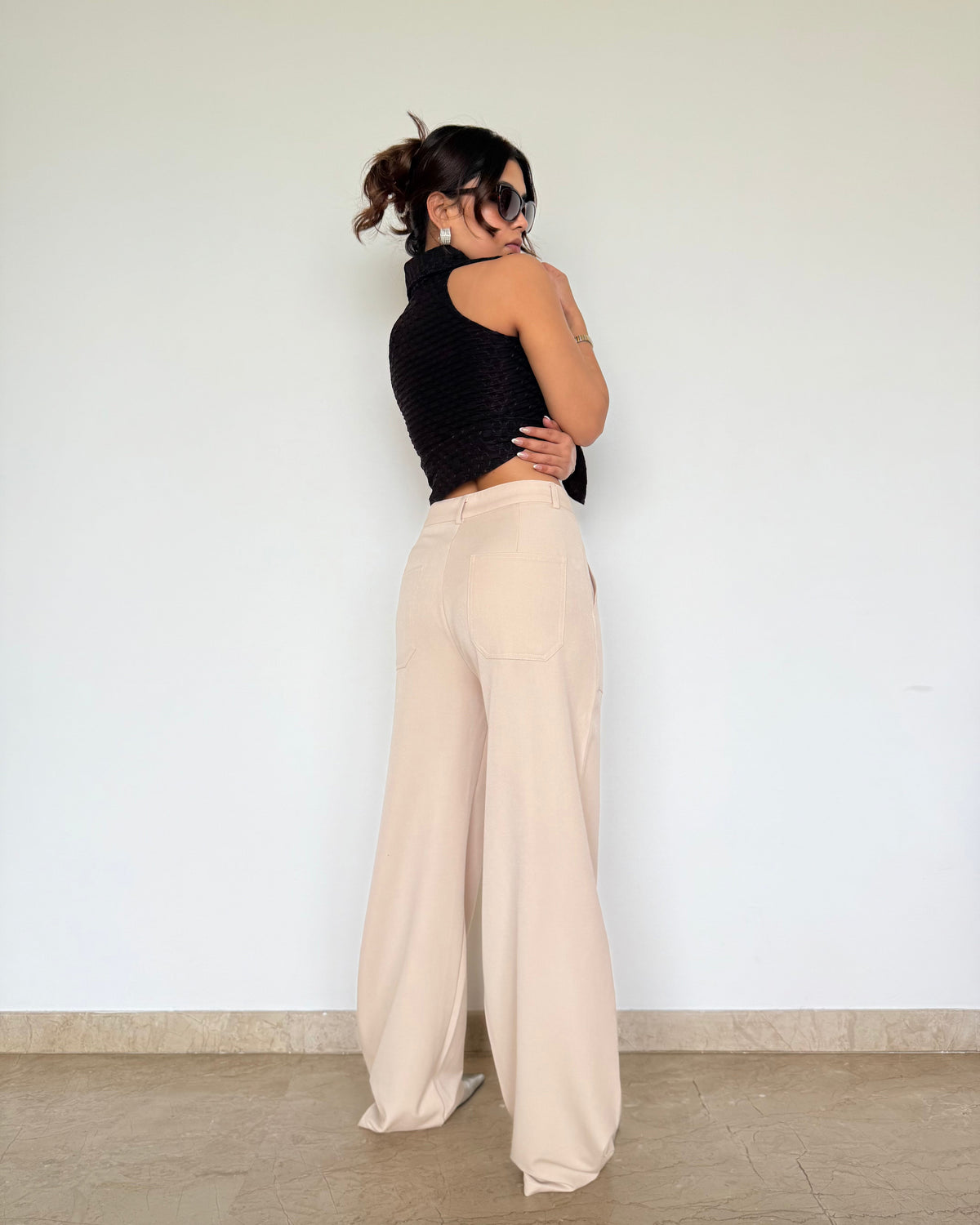 RǏWYÑ | Posh Pattern Wide High-Waist Pants