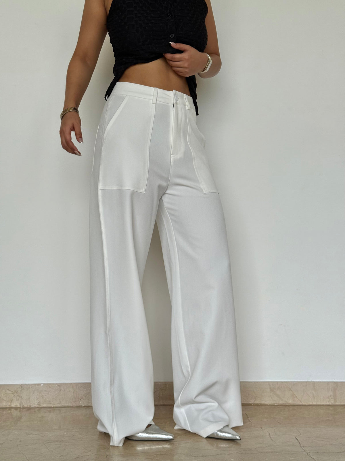 RǏWYÑ | Posh Pattern Wide High-Waist Pants