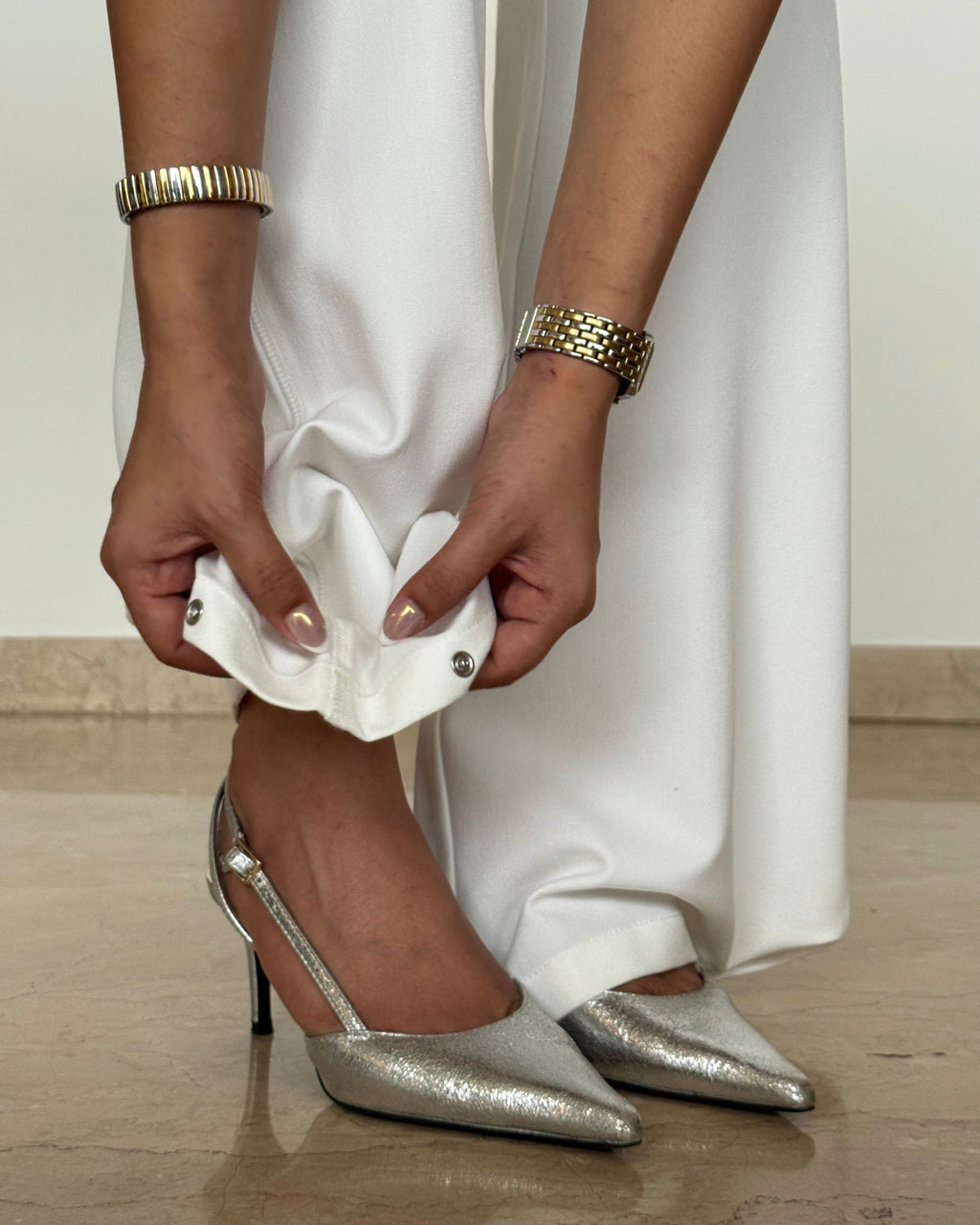 RǏWYÑ | Posh Pattern Wide High-Waist Pants