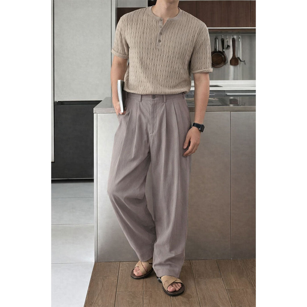 RIWYN Seoul Loose Pleated Baggy Trousers
