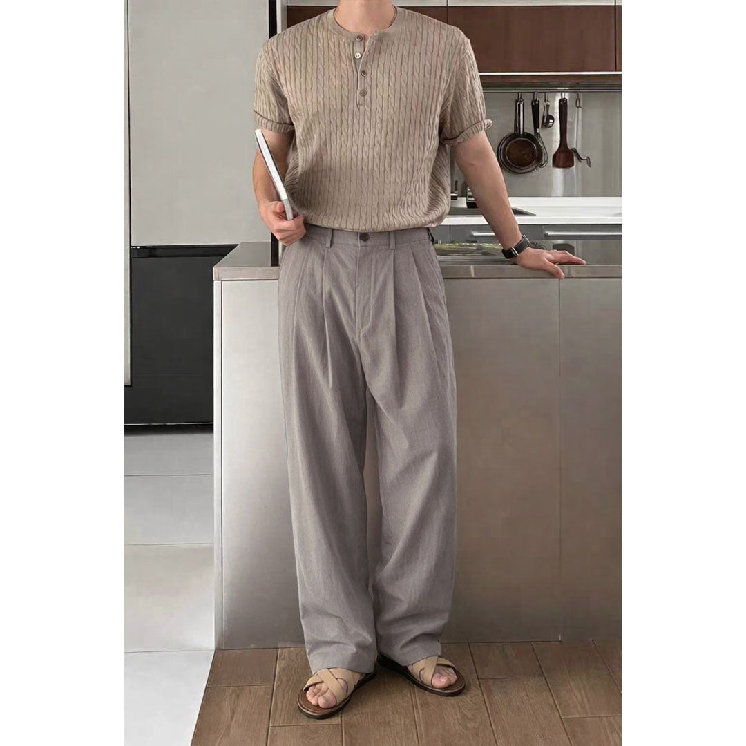 RIWYN Seoul Loose Pleated Baggy Trousers