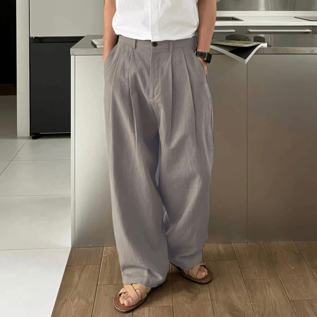 RIWYN Seoul Loose Pleated Baggy Trousers