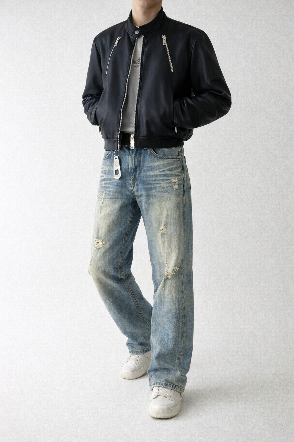 RIWYN Not So Clean Blue Wash Baggy Jeans
