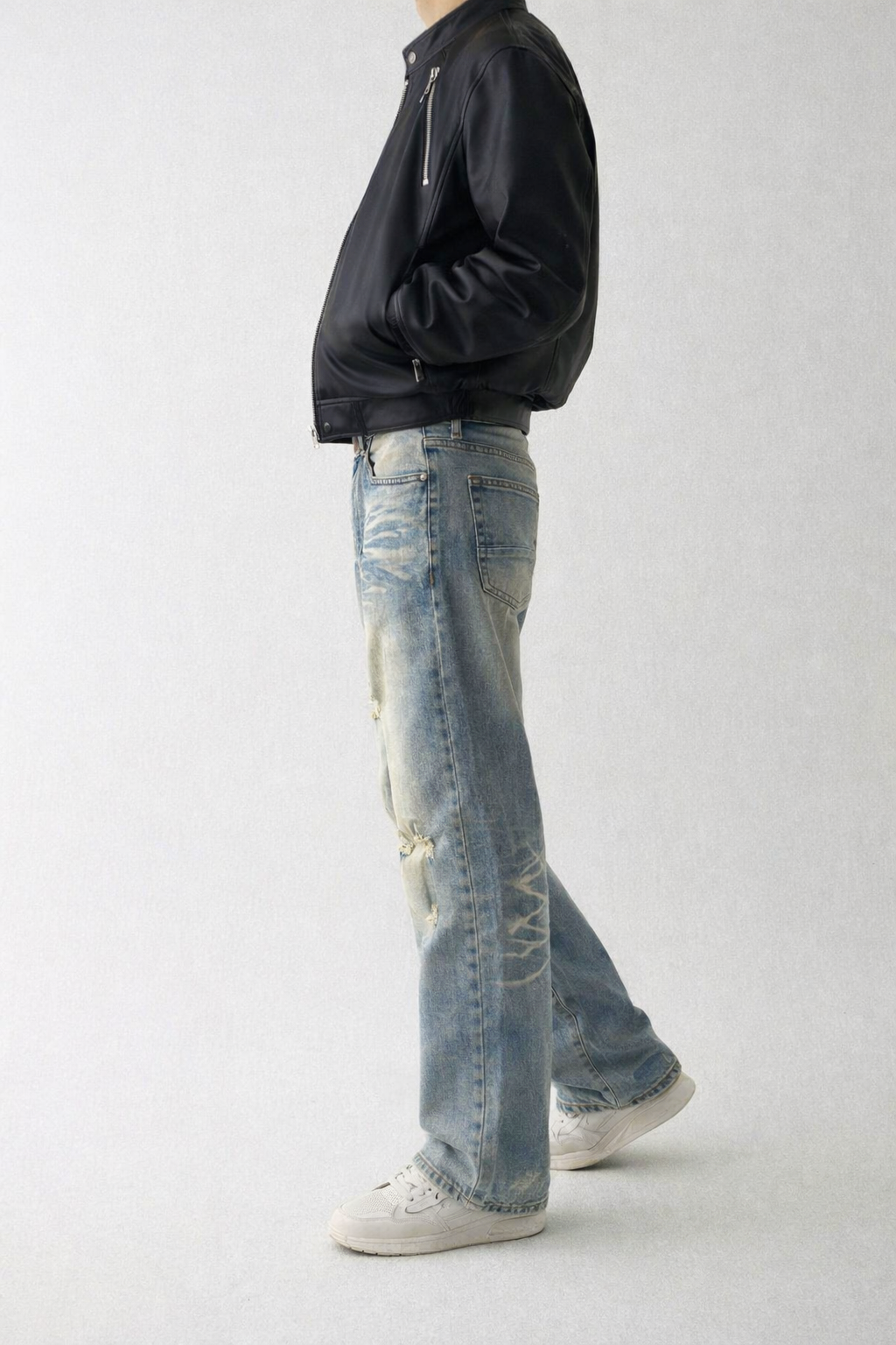 RIWYN Not So Clean Blue Wash Baggy Jeans