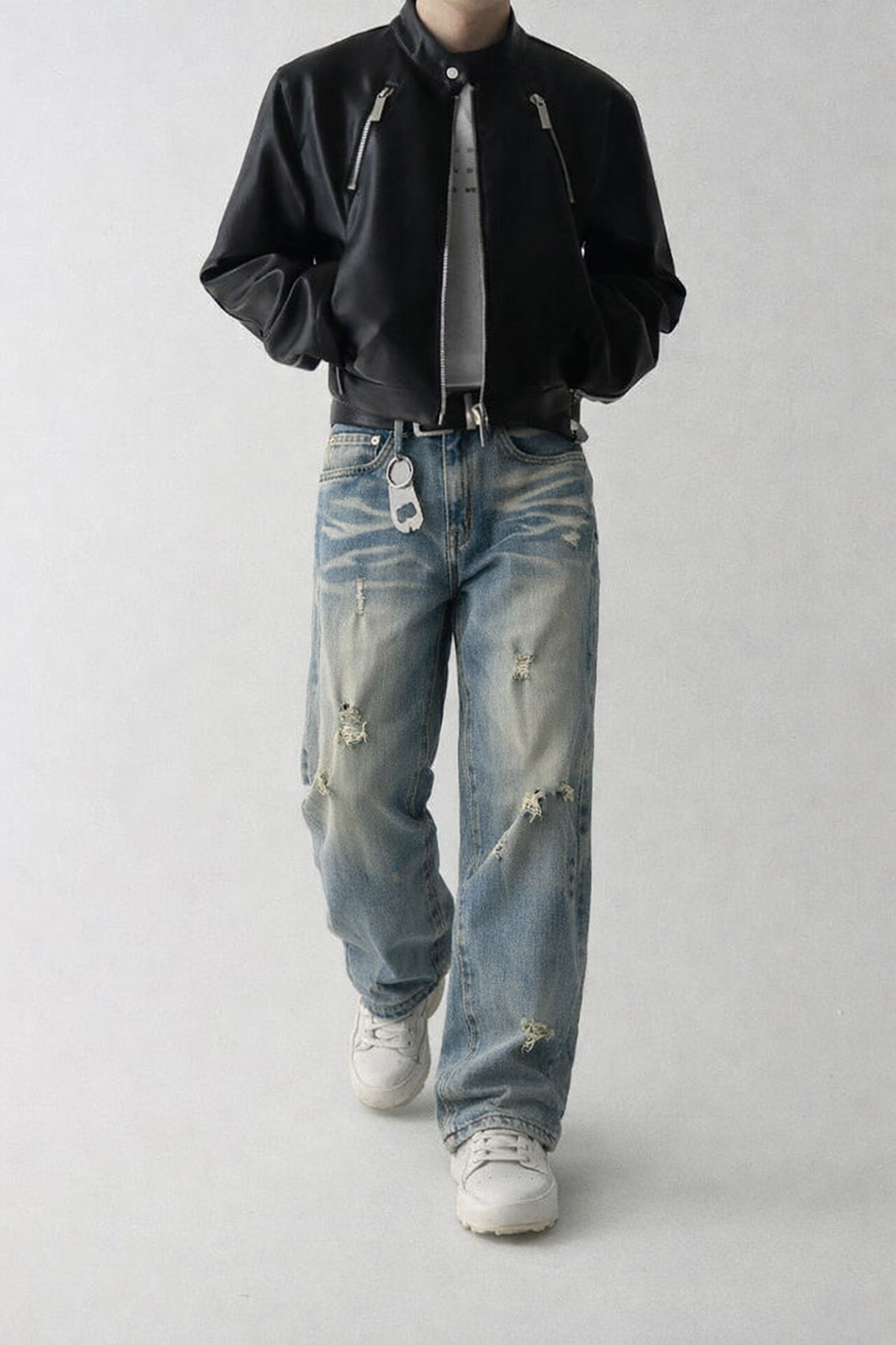 RIWYN Not So Clean Blue Wash Baggy Jeans