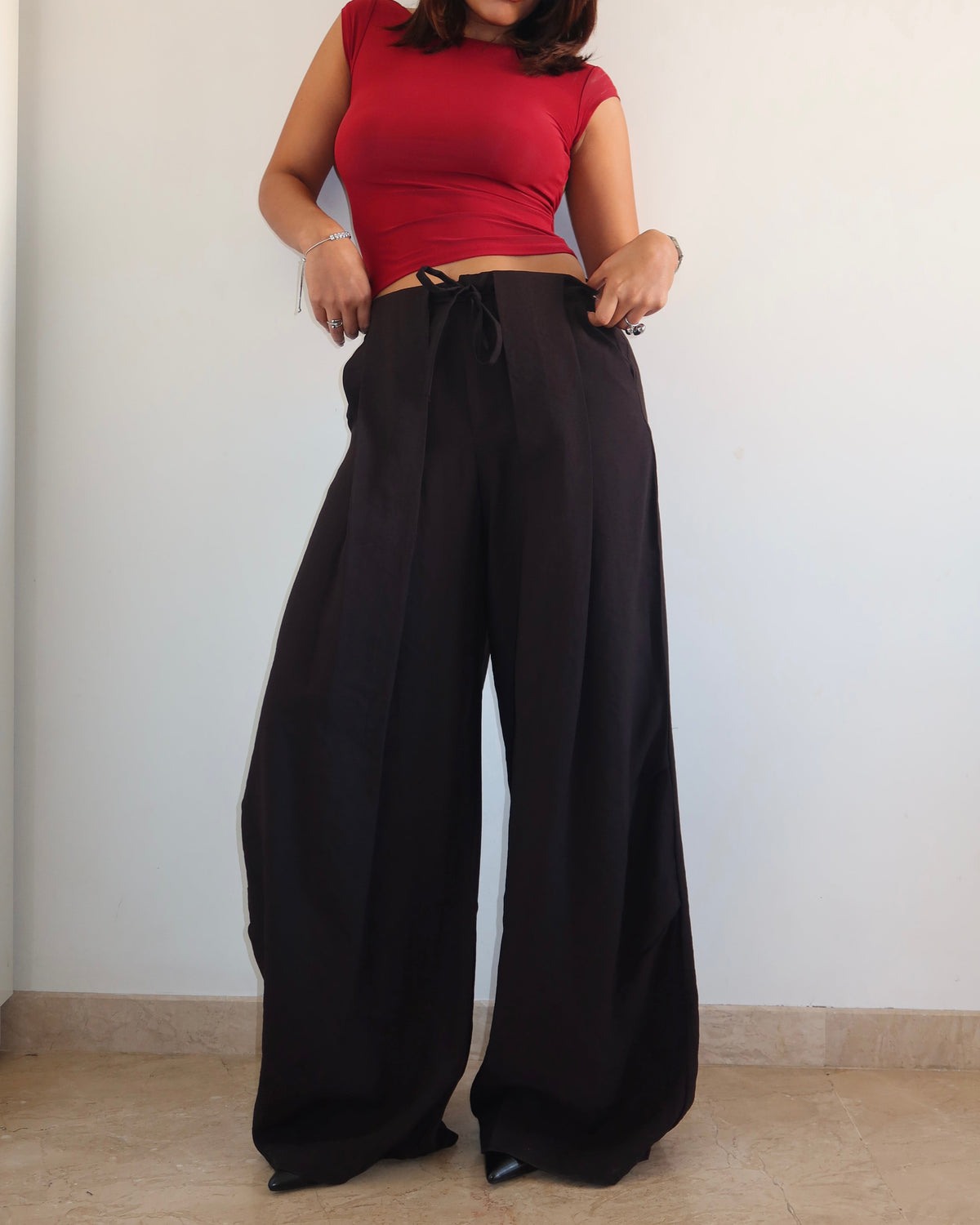 RǏWYÑ | Draped Edit Wide Leg Pants