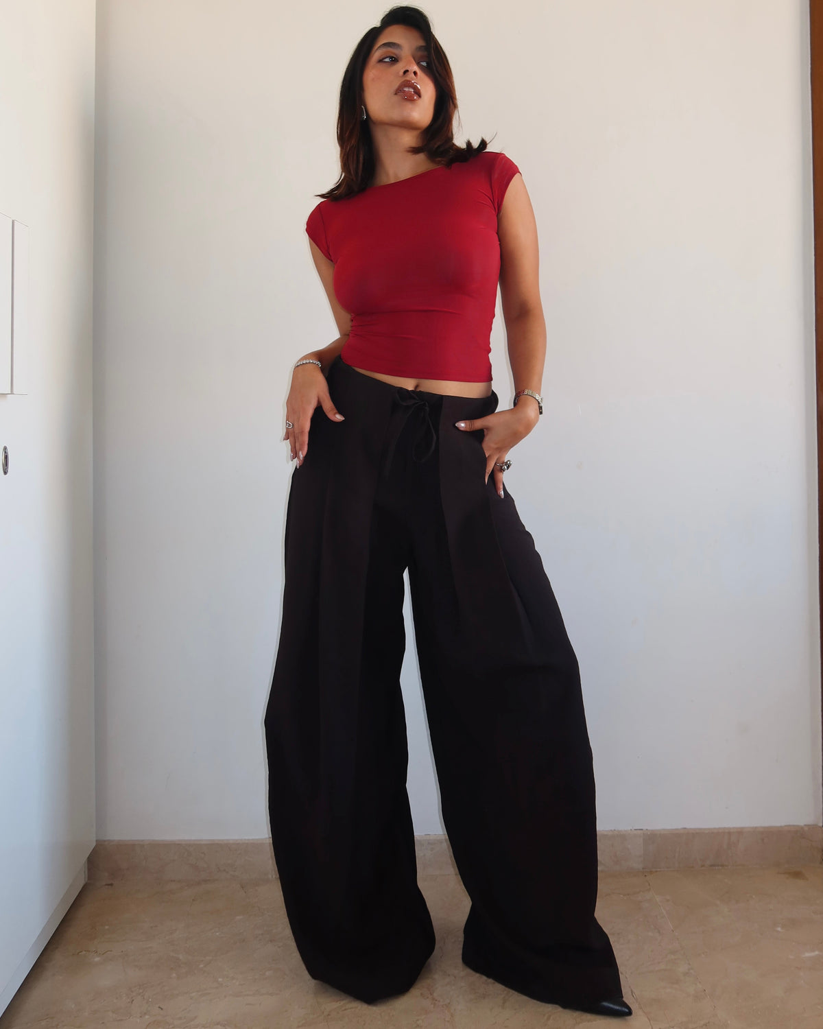 RǏWYÑ | Draped Edit Wide Leg Pants