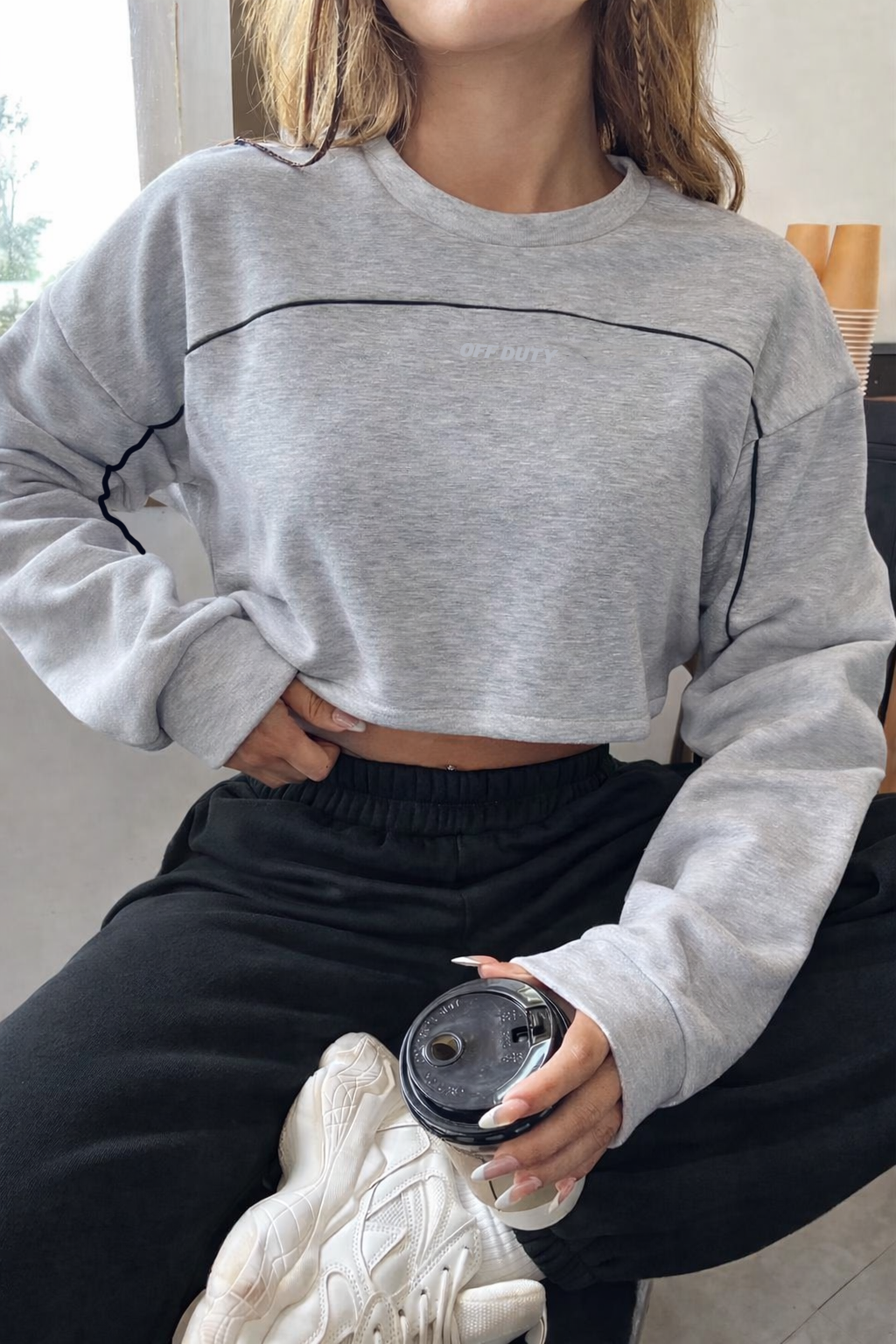 RǏWYÑ | Cloud Contrast Full Sleeve Top