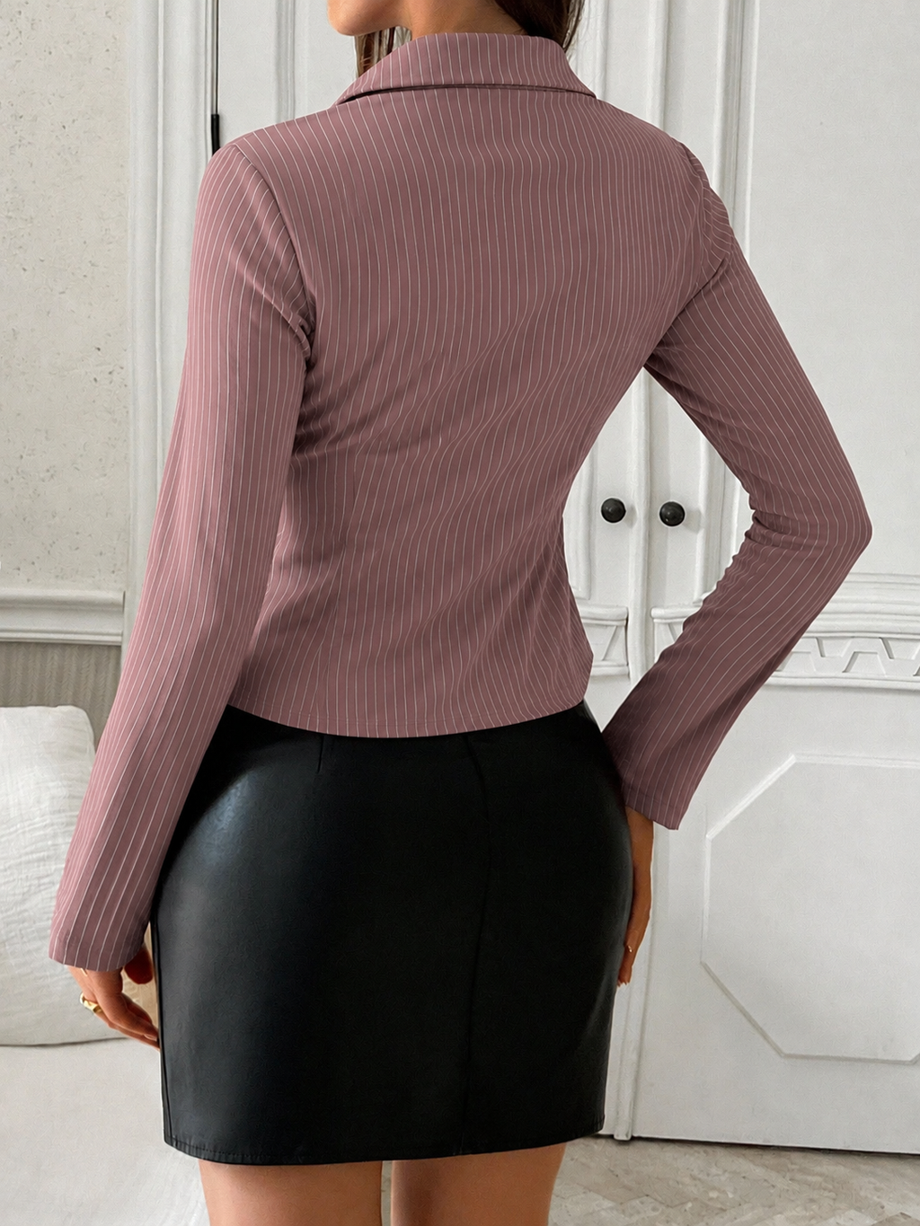 RǏWYÑ | Fitted Stripe Bell Sleeves Shirt