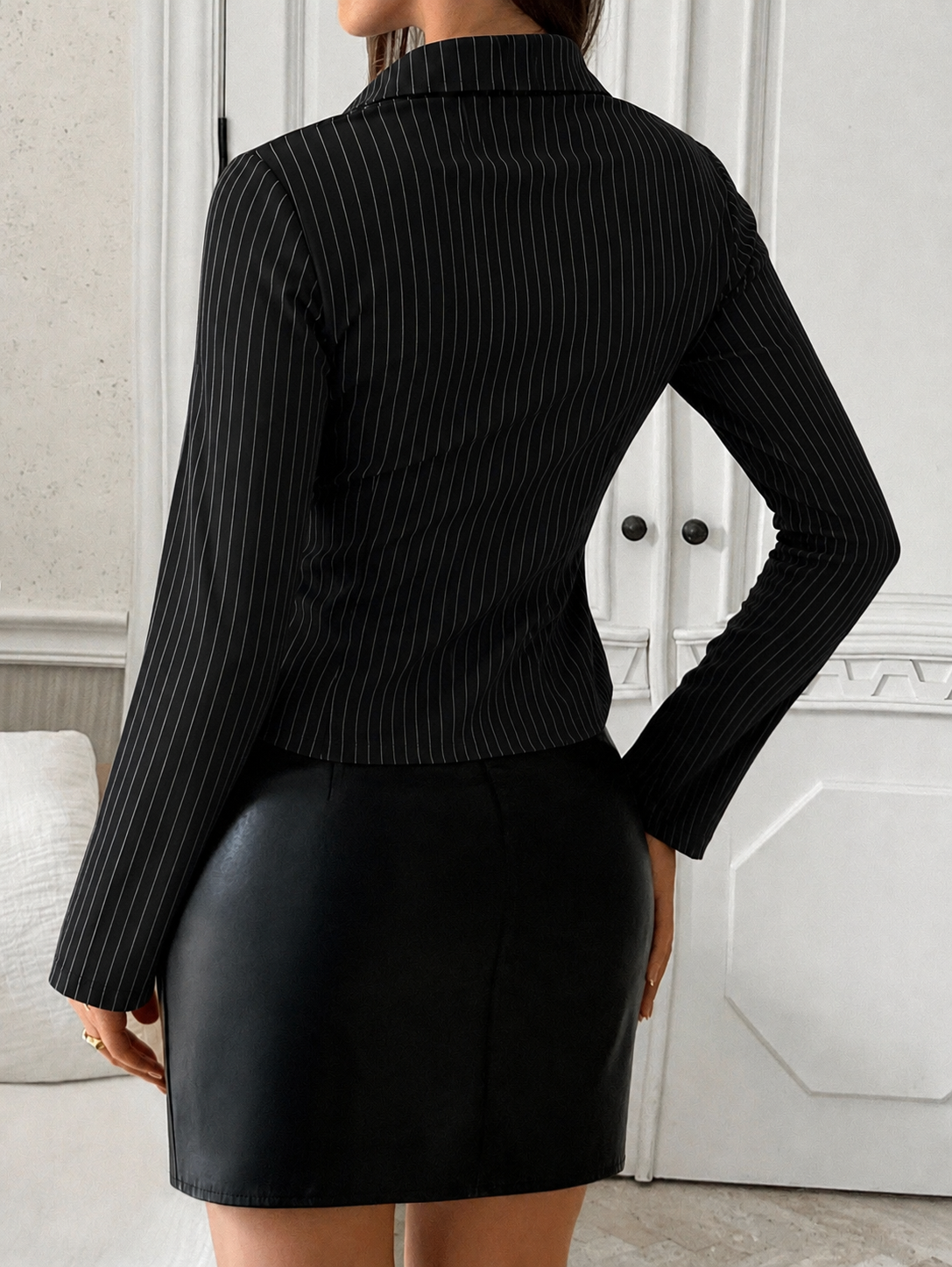 RǏWYÑ | Fitted Stripe Bell Sleeves Shirt