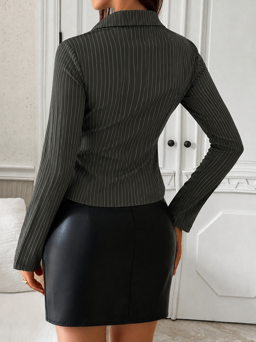 RǏWYÑ | Fitted Stripe Bell Sleeves Shirt