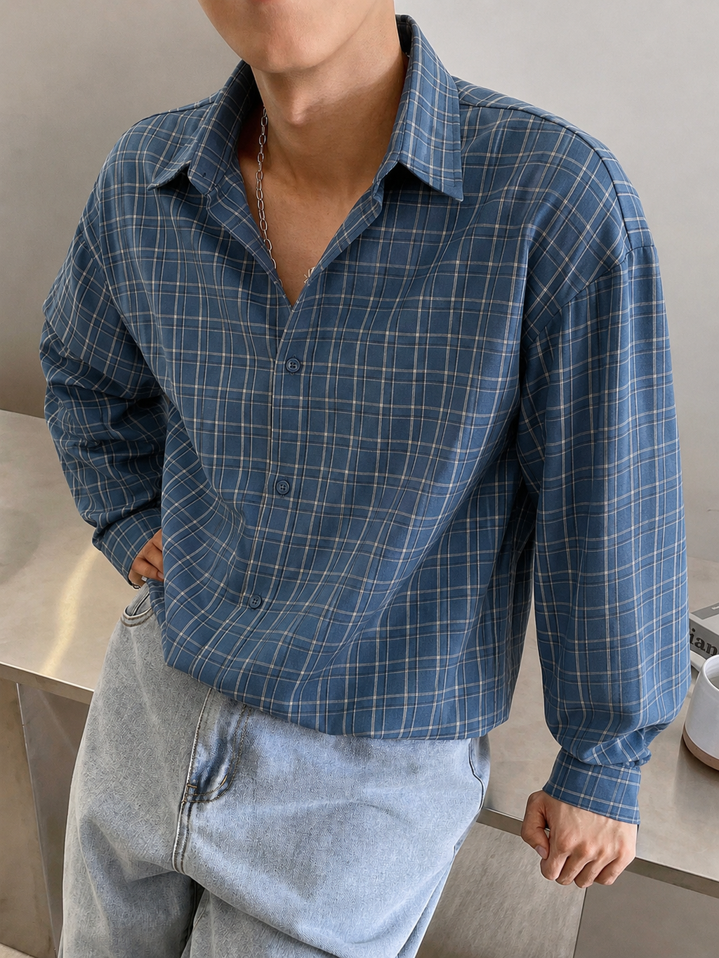 RIWYN Highland Check Relaxed Fit Shirt