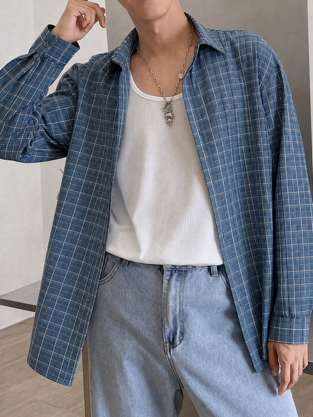 RIWYN Highland Check Relaxed Fit Shirt