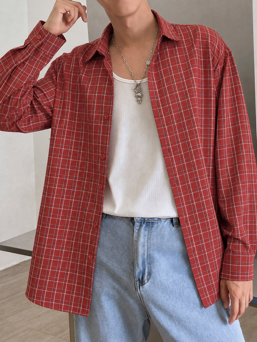 RIWYN Highland Check Relaxed Fit Shirt