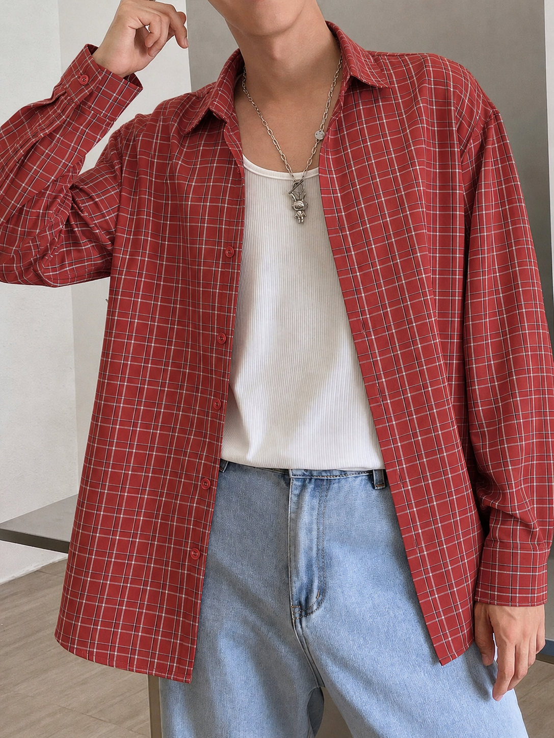 RIWYN Highland Check Relaxed Fit Shirt