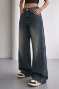 RǏWYÑ | Antique Blue Baggy Wide Leg Jeans