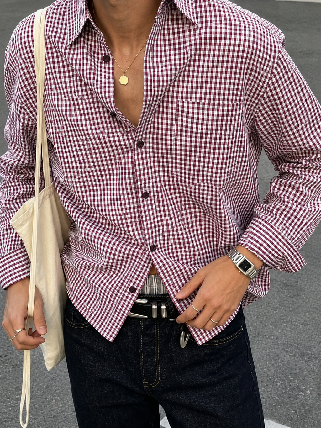 RIWYN Refined Gingham Slim Fit Shirt
