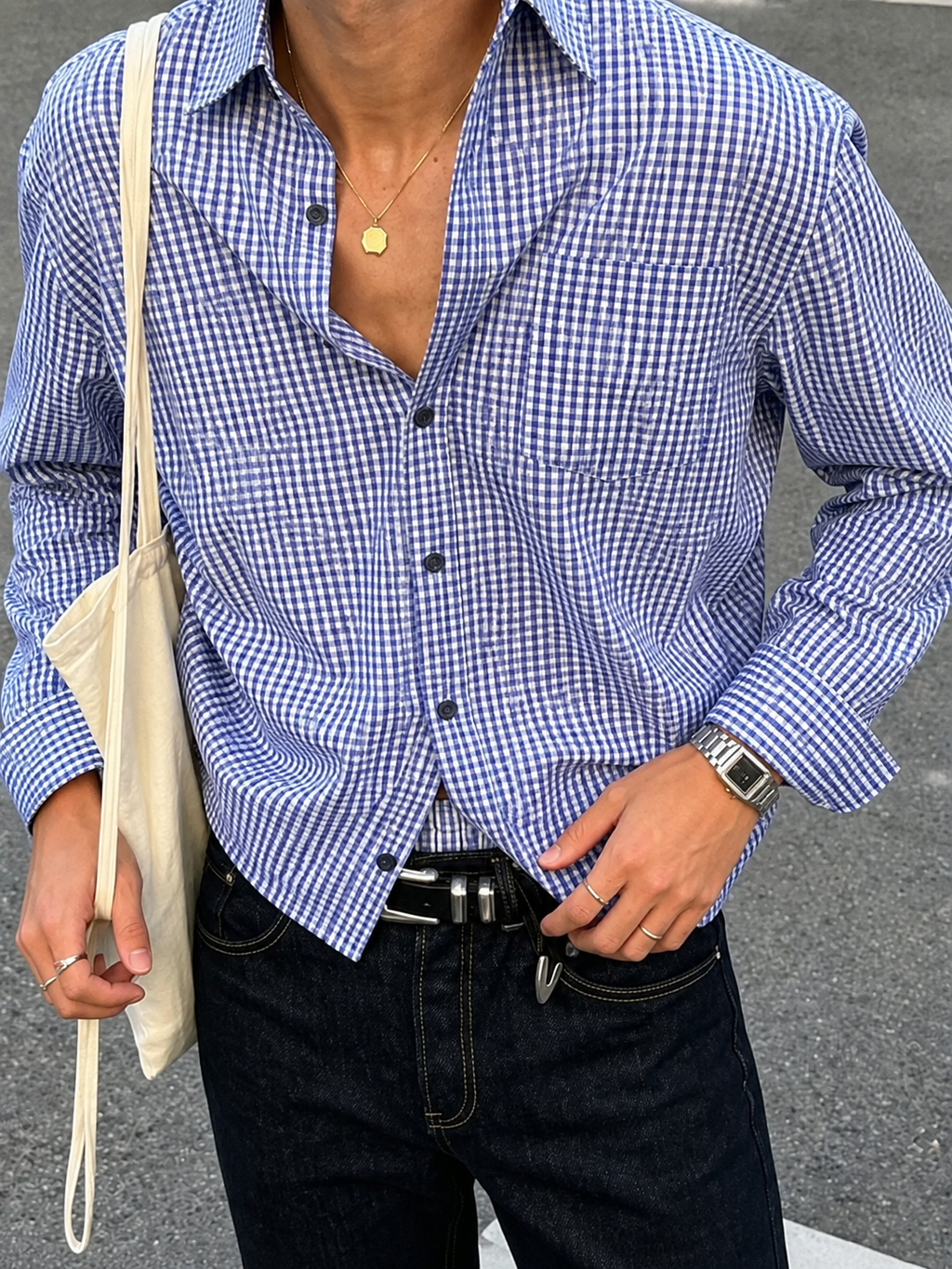 RIWYN Refined Gingham Slim Fit Shirt