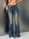RǏWYÑ | Low Waist Vintage Wash Bootcut Jeans