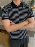 RIWYN Stripe Series Zip Polo