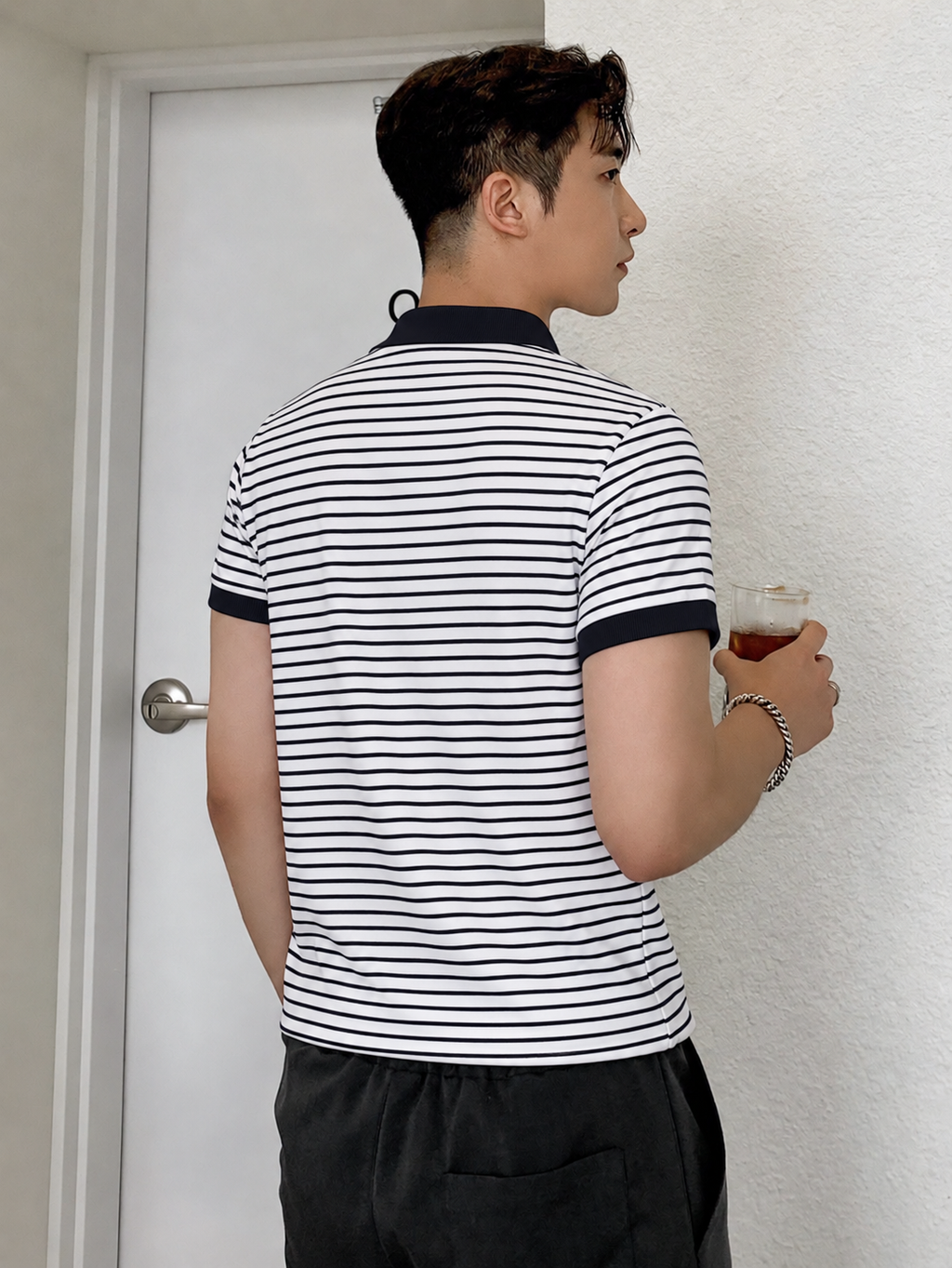 RIWYN Stripe Series Zip Polo