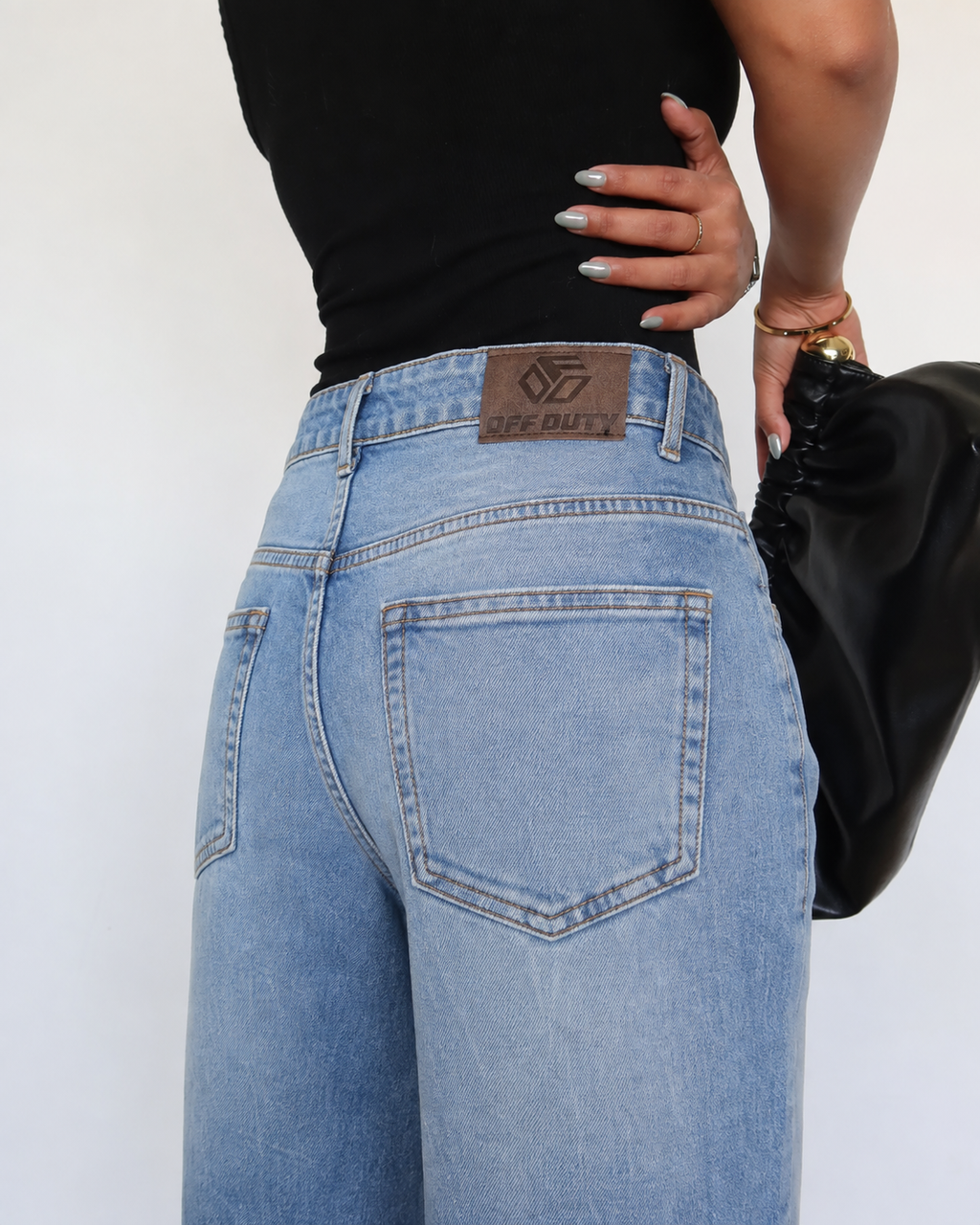 RǏWYÑ | Cold Blue Fade Wide Leg Jeans