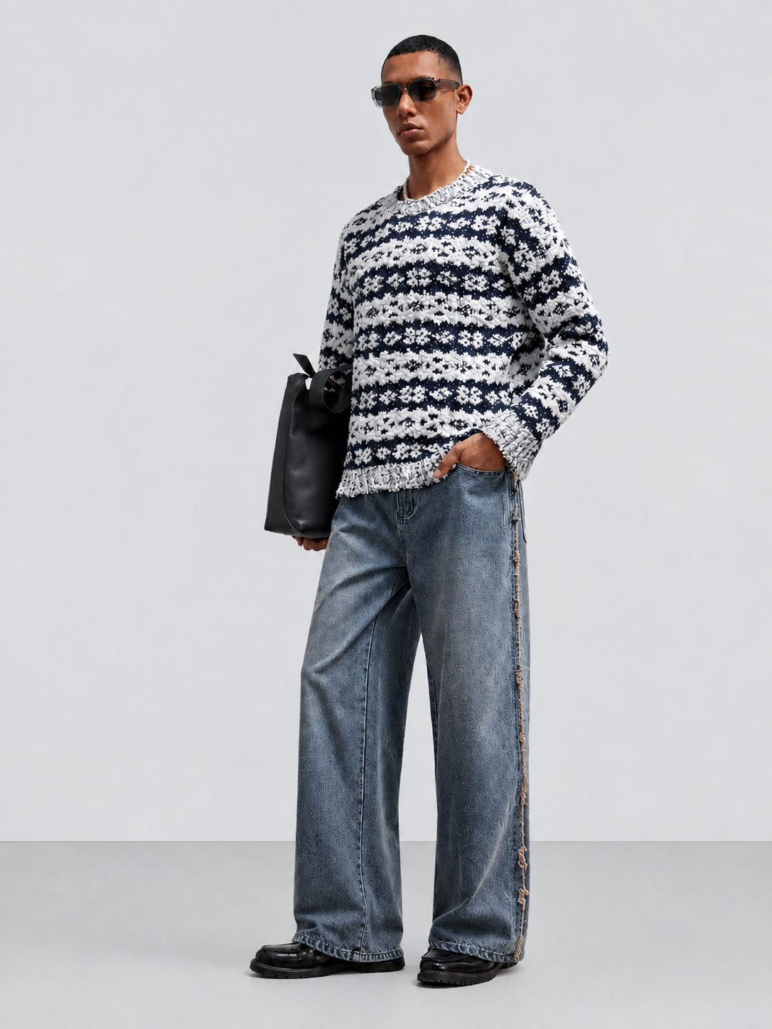 RIWYN Unfinished Blue Wash Straight Fit Jeans