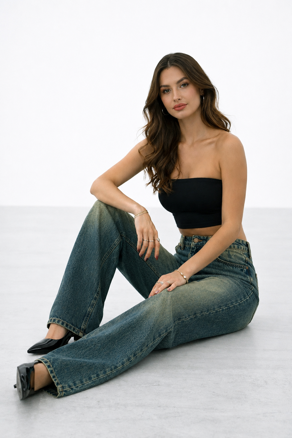 RǏWYÑ | Shade Flow Wide Leg Jeans