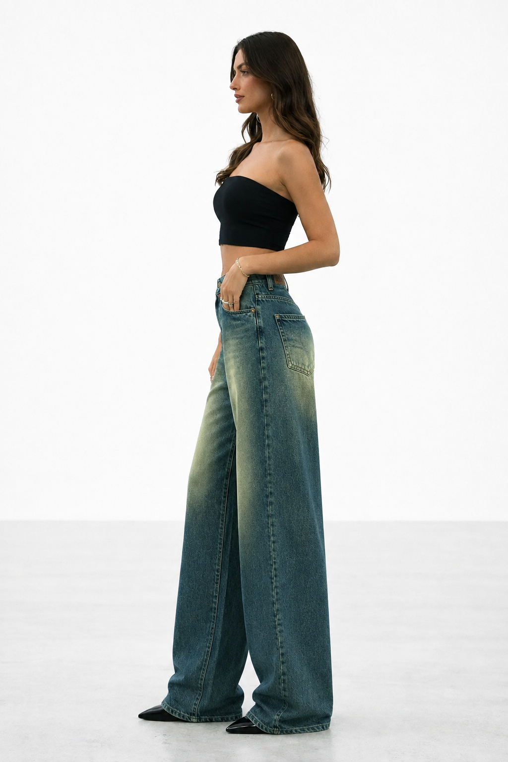 RǏWYÑ | Shade Flow Wide Leg Jeans