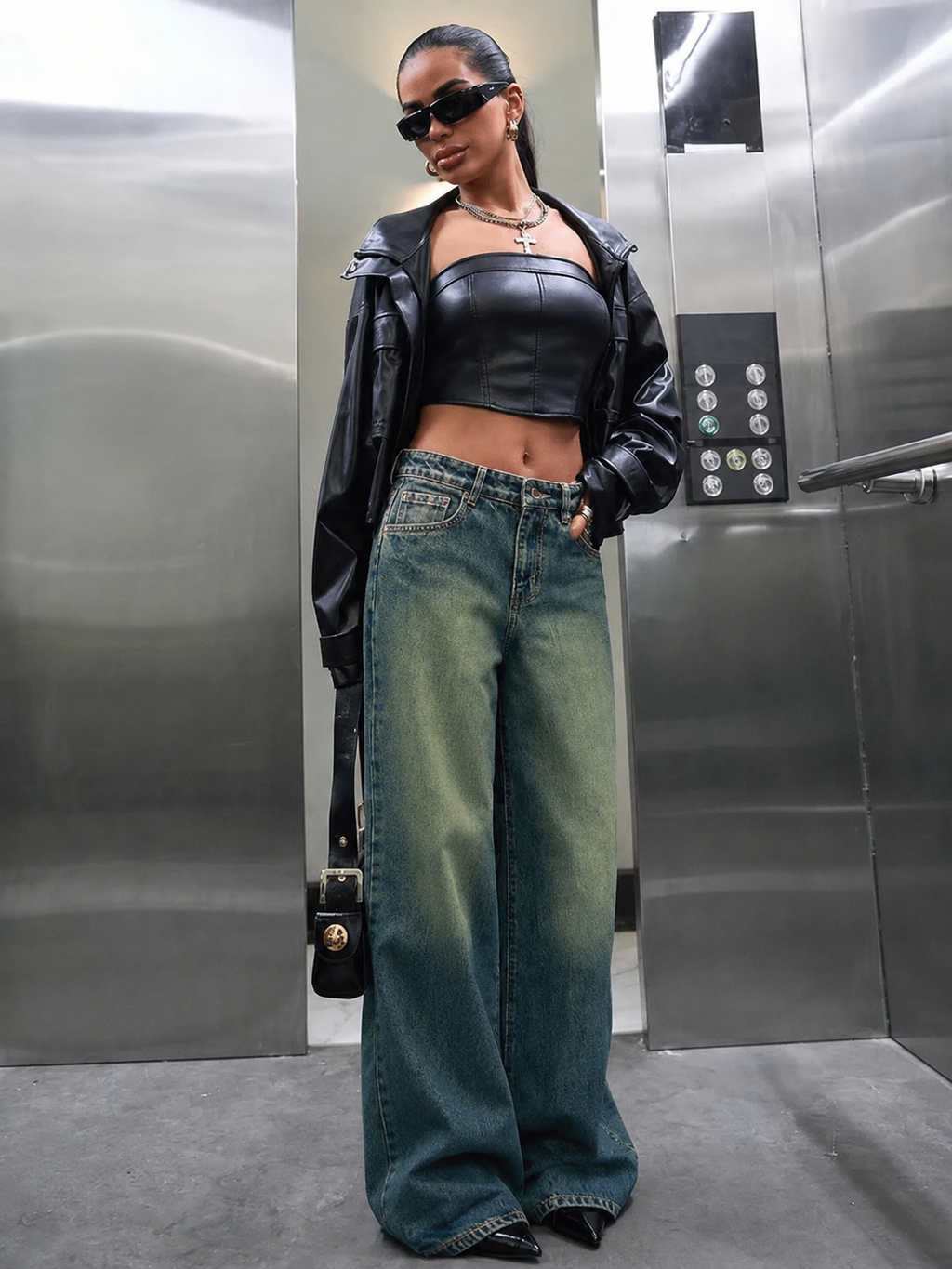 RǏWYÑ | Shade Flow Wide Leg Jeans