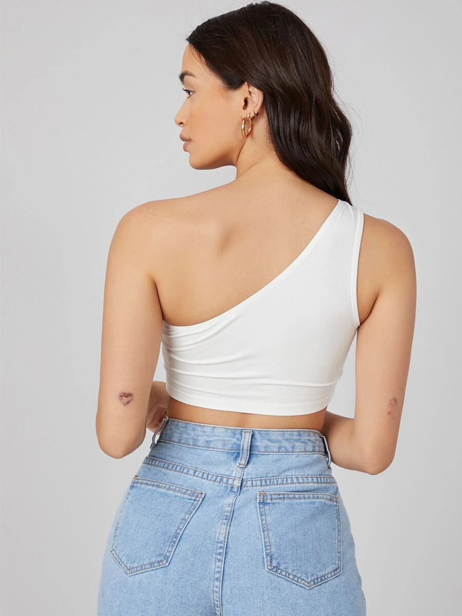 RǏWYÑ | Basic One-Shoulder Cropped Top