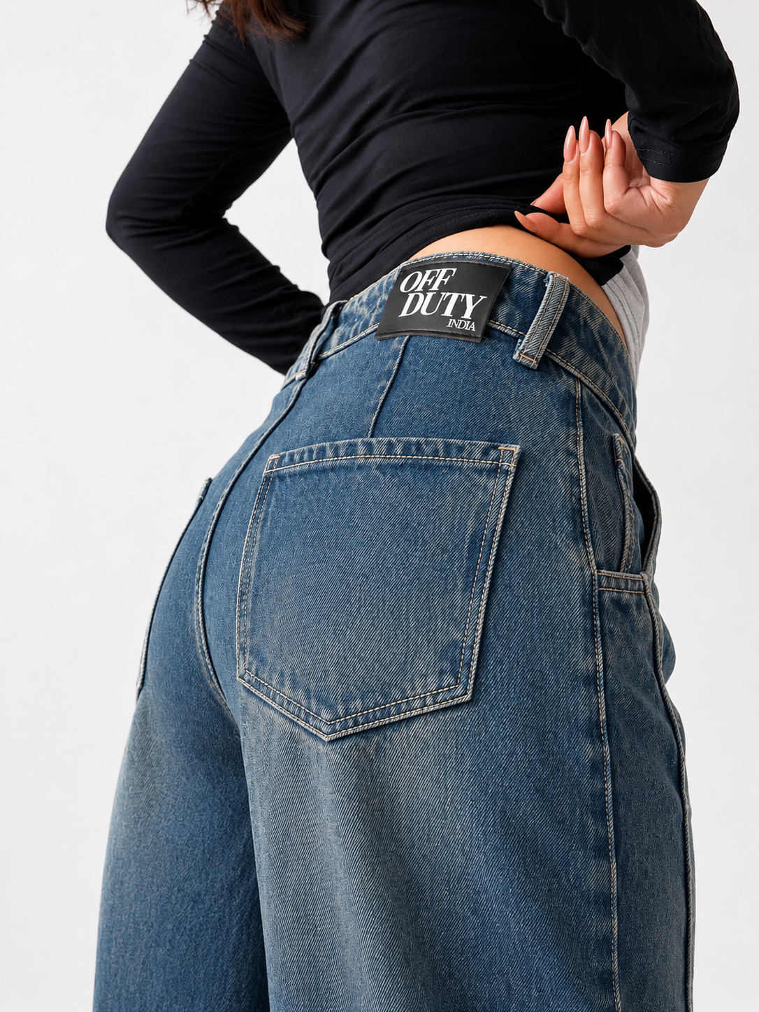 RǏWYÑ | Tinted Vintage Washed Wide Leg Baggy Jeans
