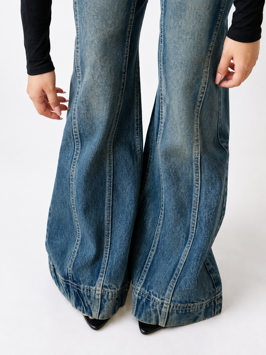 RǏWYÑ | Tinted Vintage Washed Wide Leg Baggy Jeans