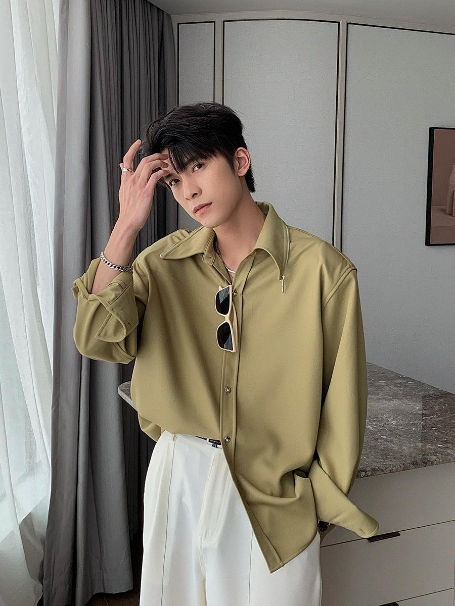 RIWYN Zip it up Collar Baggy Shirt