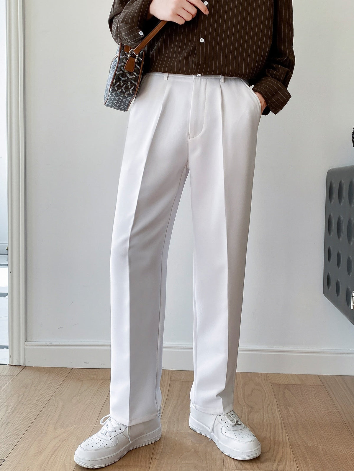 RIWYN Men Semi Formal Straight Fit Korean Pants