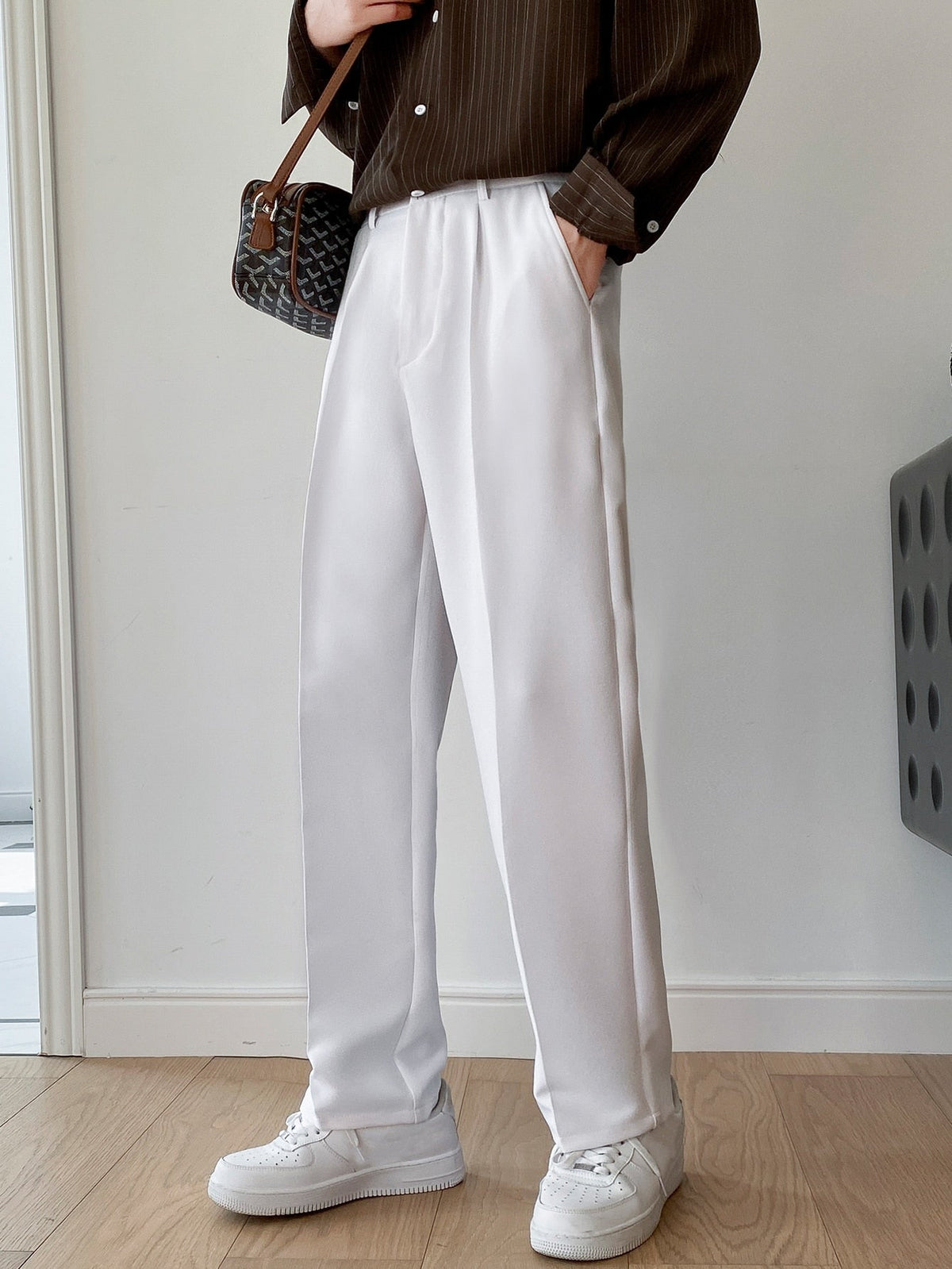 RIWYN Men Semi Formal Straight Fit Korean Pants