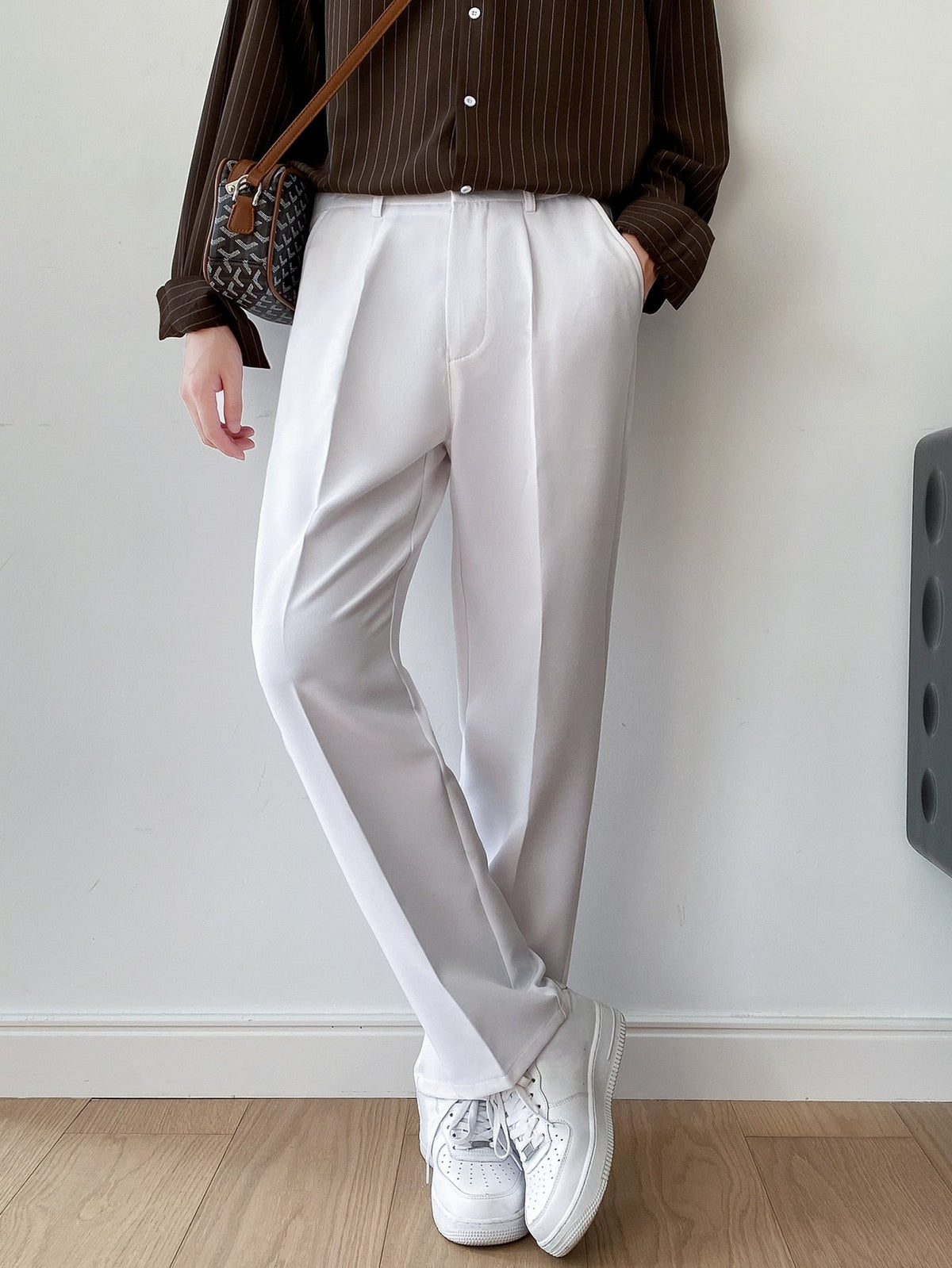 RIWYN Men Semi Formal Straight Fit Korean Pants