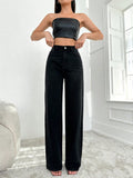 RǏWYÑ | Blackish Super Rise Straight Leg Jeans