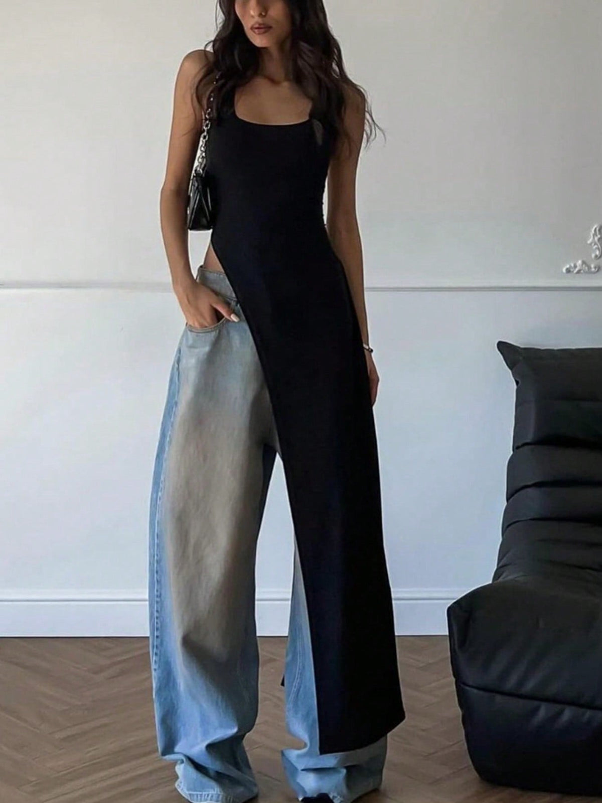 RǏWYÑ | Elegant Edge Slant Long Top