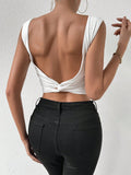 RǏWYÑ | Backless Twist Knot Tank Top